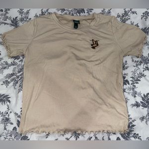 Tan Ribbed Cropped Top